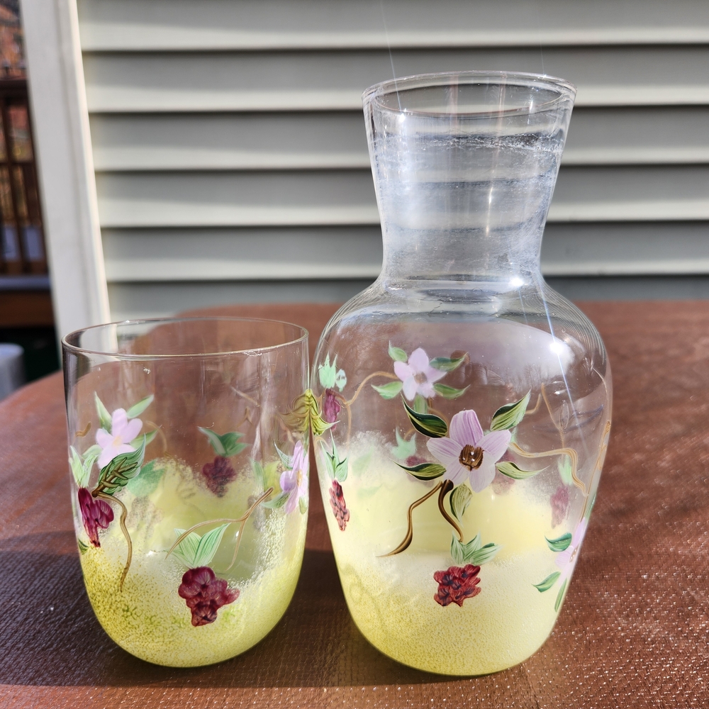 Vintage Hand-Painted Bedside Carafe Set - Picture 6 of 9